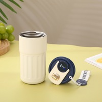 Frascos portátiles aislados al vacío con logotipo personalizado, pantalla LED de temperatura Digital, tazas de café de viaje inteligentes de acero inoxidable