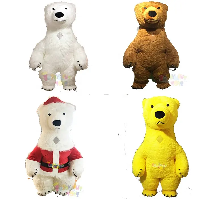 Vendita calda CE 2M/2.6M/3M OEM cosplay orso polare costume peluche orso costume mascotte gonfiabile per adulto