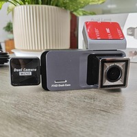Caméra de tableau de bord de voiture OEM à 3 objectifs 1080P avec écran LCD IPS de 3,16 pouces, vision nocturne WiFi et caméras avant/arrière