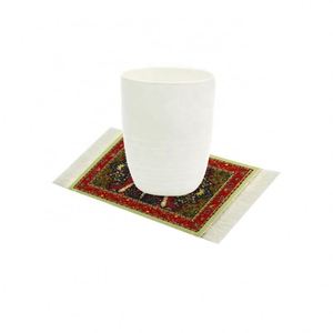 Posavasos de tela ecológica con estampado personalizado de estilo árabe oriental vintage, antideslizante, con diseño de taza de café. - Product Image 2