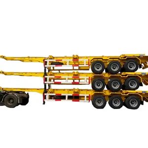 Nhà máy tiện ích xe 3 trục 20 ft 40 feet tự loader container Trailer Side nâng lên Nâng Container Skeleton Trailer bán