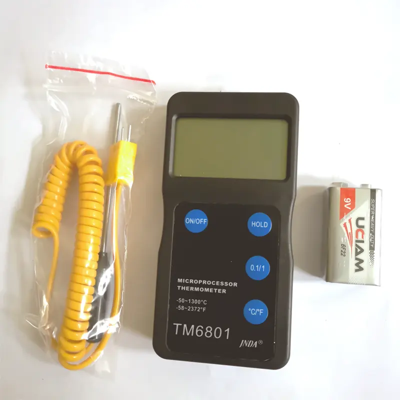 TM6801 Termometer Digital Suhu Tinggi Industri Kualitas Terbaik dengan Pemindai Termokopel Tipe K dan Sensor Suhu