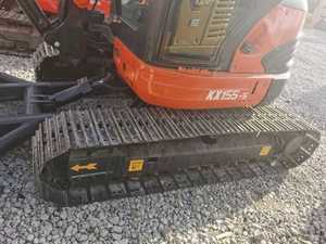 Mini-excavatrice Kubota KX155 d'occasion, 5 tonnes, sur chenilles, certifiée EMC Japon, avec godet, attache rapide, moteur, pompe, boîte de vitesses, PLC - Product Image 6