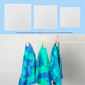 Tessuto di puro cotone Tie-Dye piccolo fazzoletto quadrato bianco interamente in cotone <span class=keywords><strong>Bandana</strong></span> quadrata per studenti bambini - Product Image 3