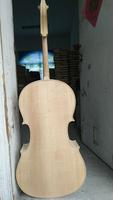 Quality Solid Wood Flamed Cello Unfinished White Cello 4/4 Made in China