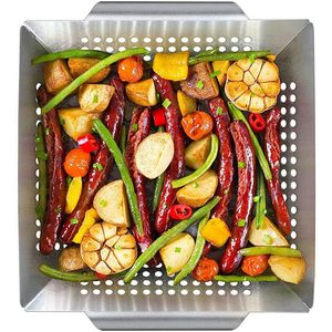 420 #   Panier <span class=keywords><strong>de</strong></span> cuisson carré robuste en acier inoxydable pour légumes, avec poignées, pour barbecue extérieur au gaz ou au <span class=keywords><strong>charbon</strong></span> <span class=keywords><strong>de</strong></span> <span class=keywords><strong>bois</strong></span> - Product Image 5