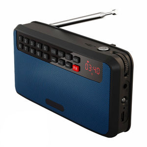 Radio FM portable d'urgence, mini haut-parleur sans fil BT, lecteur MP3, musique USB, alarme, caisson de basses extérieur, affichage numérique, intégré en plastique - Product Image 4