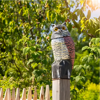 Statue d'hibou réaliste en plastique, prix usine personnalisé, répulsif d'oiseaux d'extérieur, décoration rotative en PE pour jardin et cour, aménagement paysager