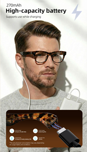 Gafas Inteligentes con IA 2026, Cámara IMX386 de 13MP, Grabación de Video, Llamadas de Video/Audio, Traducción Inteligente, Diseño Moderno con Montura de Concha de Tortuga - Product Image 3