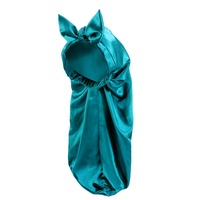 WD-A1244 unisexe grand bonnet en satin avec cravate pour adultes vêtements de nuit pour un usage quotidien pour cheveux bouclés ou tressés Locks Tresse Styles