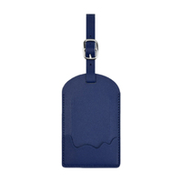 Étiquette de bagage en cuir PU, avec couvercle rabattable pour éviter la perte et la violation de la vie privée. Étiquette de bagage en cuir et carte d'embarquement.
