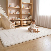 Tapis d'intérieur doux et moelleux en fausse fourrure de lapin, tapis shaggy moderne, tapis de jeu pour enfants