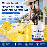 Revêtement de sol en ciment à base de solvant auto-nivelant, écologique, effet marbre, antidérapant, résistant à l'usure, revêtement fluide, sable coloré, conforme RoHS