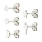 Vente chaude usine : Paire de clous d'oreille en titane pour piercing de lobe, bijoux avec clip papillon, vente en gros