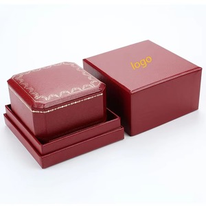 High-End Elegant <b>Red</b> Hexagon Jewelry <b>Box</b> Luxury Gift Bag Included for Ring Necklace Display Storage for Ladies - Product Image 2