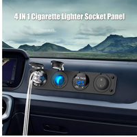 Panneau d'interrupteurs à bascule 12V 24V avec chargeur USB-C QC3.0, voltmètre numérique et prise allume-cigare pour camping-car, bateau, caravane, camion