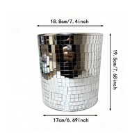 Vase en verre mosaïque, ornement de bureau, décoration de Noël, pot à fleurs disco, seau de rangement, seau à glace, bac, style européen