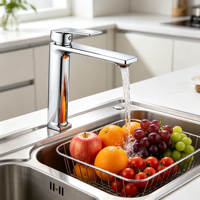 Robinet de cuisine monocommande moderne à eau chaude et froide, directement de l'usine, pour la maison et l'hôtel