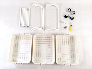 2025 Anpassbarer Faltbarer 3-stöckiger Weißer/Schwarzer Küchen- & Badezimmer-Aufbewahrungswagen mit Rollen für Lebensmittel, Kleidung, Handtücher & Schuhe - Product Image 6
