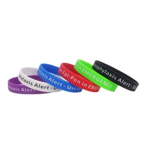 Pulsera de Silicona de Alerta a Reacciones Alérgicas, Prevención de Enfermedades, Advertencia Médica Hospitalaria, Pulseras de Goma con Frases, Regalos Promocionales - Product Image 5