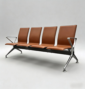 Chaise d'attente publique multi-scènes pour aéroport |   Revêtement en cuir |   Structure métallique robuste - Product Image 2