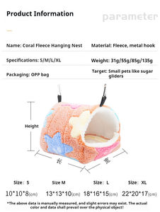 Koraal Fleece Klein Huisdier Warm Katoen Nest Eekhoorn Suiker Zweefvliegtuig Winter Warme Katoenen Hangmat Hamster - Product Image 6