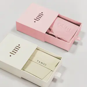 Inserción de collar Cartón de papel ecológico de lujo Anillo pequeño Empaquetado de regalo Logotipo personalizado Joyero