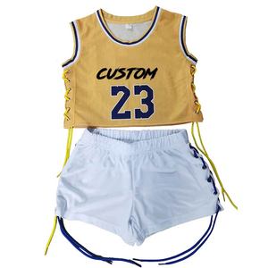 Sports personnalisés grande taille été sans manches polyester Biker Shorts ensembles pour femmes deux pièces ensemble vêtements haut court - Product Image 4