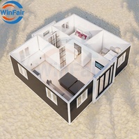 WinFair Maroc Low Cost 40 ft Préfabriqué Fabriqué Vente Directe Prix Raisonnable Maison Conteneur Double Aile Avec Couleur Personnalisée