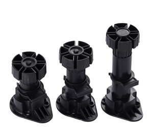 Black Color PP Rubber <b>Plastic</b> Modern Adjustable Cabinet Furniture Legs for Living Room <b>Kitchen</b> & Home Office - Product Image 1