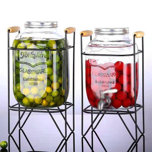 Tarro Mason grande de boca ancha de 4L con tapa de tornillo de grifo <span class=keywords><strong>ABS</strong></span> para bebidas, jugo, fruta, vino, almacenamiento y contenedor - Product Image 4