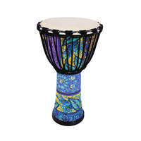 Juguete Musical Educativo para Niños, Tambor Africano Grande de 8 Pulgadas, Cuero PVC con Patrones Coloridos, 20.5x40cm, 0.85kg, Venta Caliente 2023