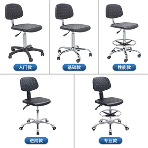Hewei Industrial Chair IC141 PU Adjustable Height Swivel With Casters For Workshop Laboratory Use - Product Image 4