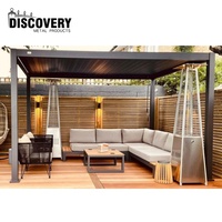 Gazebo électrique d'extérieur en usine de Chine Pergola en aluminium à persienne bioclimatique de conception avec pavillon de toiture sur pied étanche