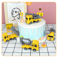 Mini-Baufahrzeug Tortenaufsatz Bulldozer-Modell Spielzeug Bagger-Serie Kinder-Tortendekoration Partyzubehör und Dekorationen