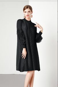 Robe mi-longue ample surdimensionnée plissée à la mode pour femmes - Product Image 3