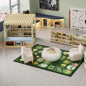 เฟอร์นิเจอร์ไม้สำหรับเด็ก ชั้นวางของในห้องเรียนอนุบาล ตู้เก็บของเล่น - Product Image 6