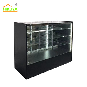 Mostrador de Venta al por Mayor HiKUYA, Personalizado, con Vitrina de Vidrio, Estantes de Vidrio, Paneles de Melamina y Puertas Corredizas - Product Image 2