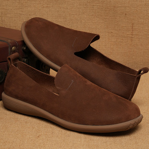 Mocassins en daim pour hommes, bout rond, à enfiler, semelle extérieure en caoutchouc légère, semelle intermédiaire en EVA, chaussures décontractées toutes saisons - Product Image 1