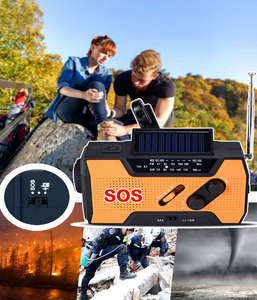 <span class=keywords><strong>Radio</strong></span> Portátil de Emergencia AM/<span class=keywords><strong>FM</strong></span> de Banda Completa con Manivela y Energía Solar, 2000mAh, Altavoz Integrado, Carga USB y Linterna - Product Image 5