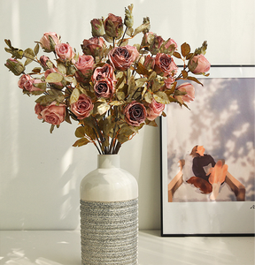 Rosa Artificial Vintage Estilo Otoño, Rosa Diana, Decoración de Mesa de Salón de Estilo Europeo, Decoración Creativa para Casa de Huéspedes - Product Image 2