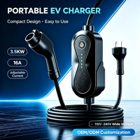 Chargeur AC mobile pour véhicule électrique 3,5 à 7 kW, prise EU Type 2, câble de charge IP65 étanche à la pluie, chargeur lent, garantie 18 mois