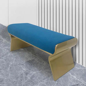 Tabouret d'extrémité <span class=keywords><strong>de</strong></span> <span class=keywords><strong>lit</strong></span> <span class=keywords><strong>de</strong></span> chambre à coucher italienne moderne et simple Villa <span class=keywords><strong>de</strong></span> luxe ménage créatif banc en métal simple pour l'utilisation <span class=keywords><strong>de</strong></span> chevet d'hôtel - Product Image 3