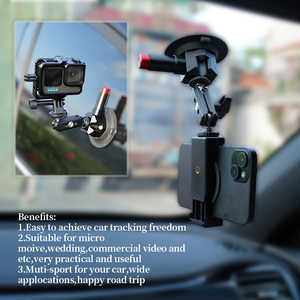 Support de caméra à ventouse en aluminium de 3 pouces avec trous ARRI 1/4'' à dégagement rapide, compatible voiture <span class=keywords><strong>pour</strong></span> <span class=keywords><strong>OSMO</strong></span> Pocket 3 Insta360 <span class=keywords><strong>iPhone</strong></span> - Product Image 4