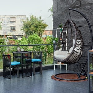 Ensemble <span class=keywords><strong>table</strong></span> <span class=keywords><strong>et</strong></span> <span class=keywords><strong>chaises</strong></span> <span class=keywords><strong>de</strong></span> patio en rotin peu encombrant pour petits meubles <span class=keywords><strong>de</strong></span> <span class=keywords><strong>jardin</strong></span> - Product Image 3