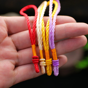 Cordon en nylon à trois boucles pour porte-clés, accessoires de bijoux, petit cordon suspendu multicolore tricoté à la main - Product Image 3
