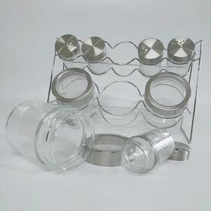 Venta al por mayor de la fábrica de latas de acero inoxidable frascos con <span class=keywords><strong>estante</strong></span> de Metal condimento de especias conjunto - Product Image 3