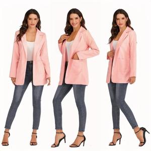 Frühling Herbst Damenmantel Einfarbiger Revers-Cardigan mit Taschen Übergröße Damen Eleganter Freizeitmantel - Product Image 3