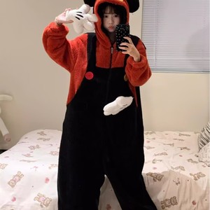 Cute Cartoon Long Sleeve Hooded Coral-Fleece Onesie Winter Cosplay Party Costume Holiday Sleepwear <strong>Clothing</strong> Wholesale IM138-W - Product Image 3