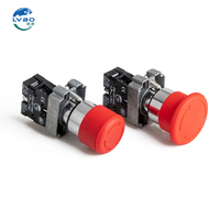 Bouton-poussoir d'arrêt d'urgence IP65 22 mm, tête champignon rouge, interrupteur de démarrage/arrêt à verrouillage, commande d'ascenseur 10A